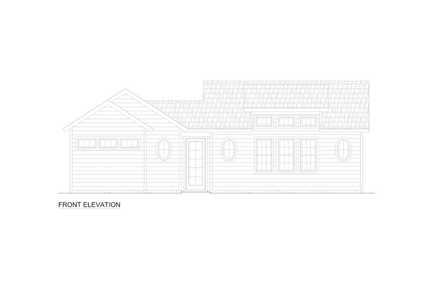 Home Plan Front Elevation of this 1-Bedroom,894 Sq Ft Plan -216-1005