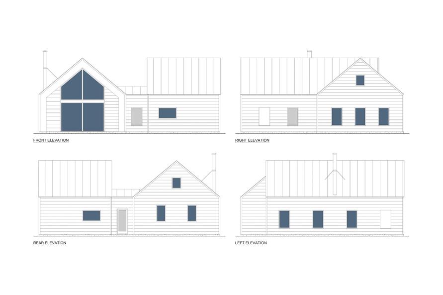 Home Plan Elevations of this 2-Bedroom,1192 Sq Ft Plan -216-1007