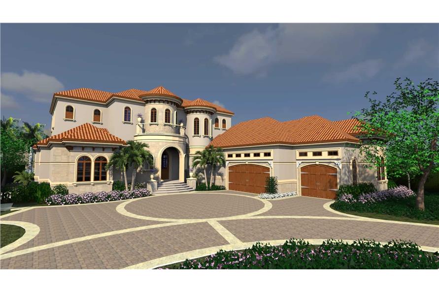 4-Bedroom, 5126 Sq Ft Florida Style House Plan - 219-1002 - Front Exterior