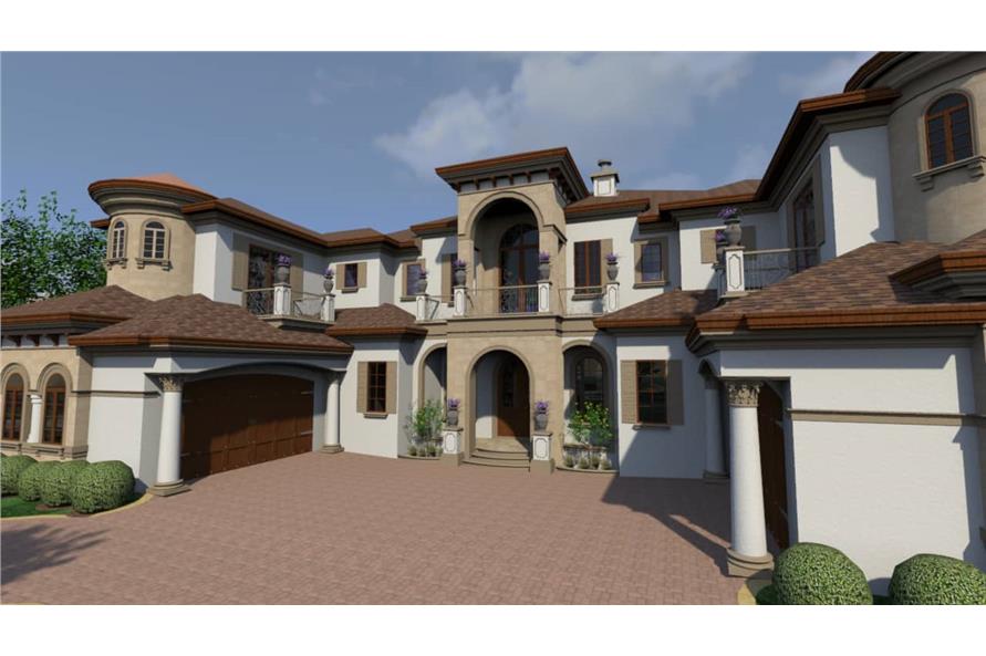 4-Bedroom, 8538 Sq Ft Mediterranean Home Plan - 219-1004 - Main Exterior