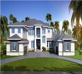 Luxury Home Plan - 6 Bedrms,7.5 Baths - 7955 Sq Ft - #219-1017