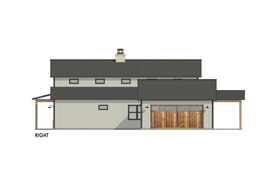 Home Plan Right Elevation of this 3-Bedroom,2500 Sq Ft Plan -220-1001