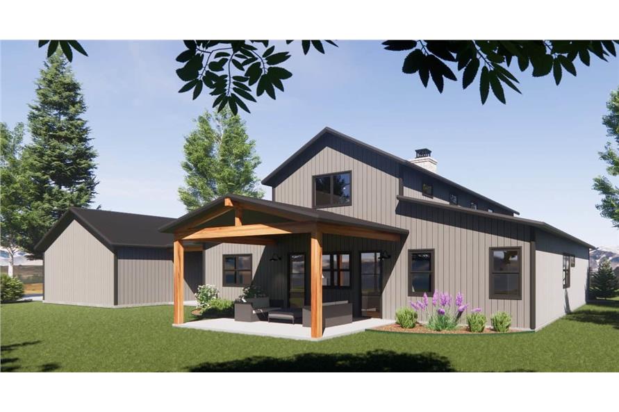 Rear View of this 3-Bedroom,2500 Sq Ft Plan -220-1001