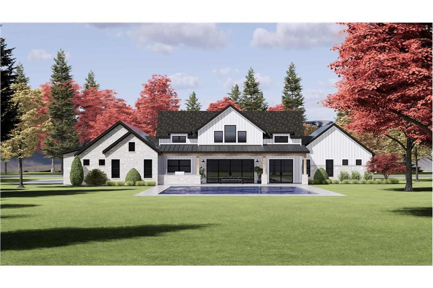 Rear View of this 4-Bedroom,3652 Sq Ft Plan -220-1004