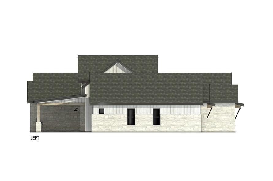 Home Plan Left Elevation of this 4-Bedroom,3652 Sq Ft Plan -220-1004