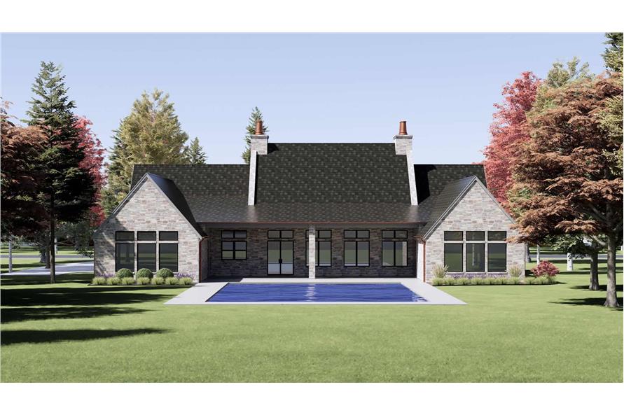 Rear View of this 4-Bedroom,4001 Sq Ft Plan -220-1009