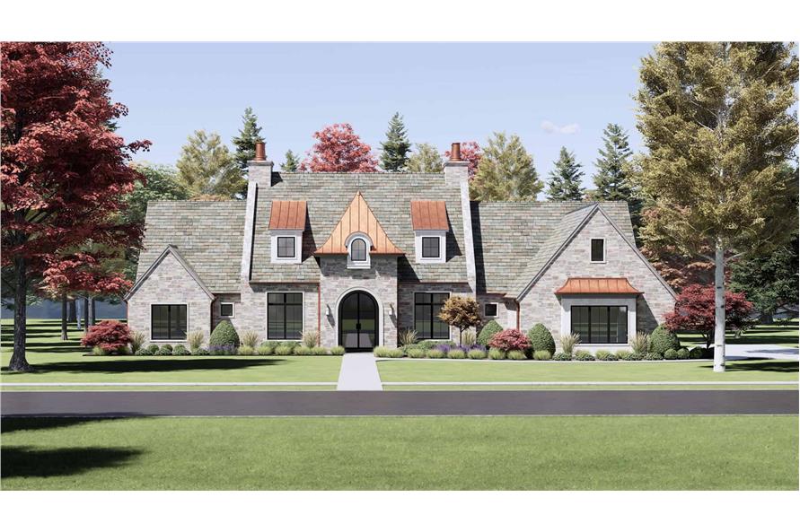 Tudor House Plan - 4 Bedrms, 4.5 Baths - 4001 Sq Ft - #220-1009