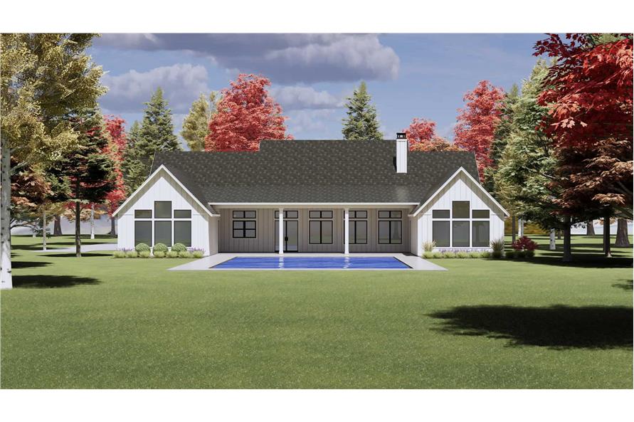 Rear View of this 4-Bedroom,4083 Sq Ft Plan -220-1010