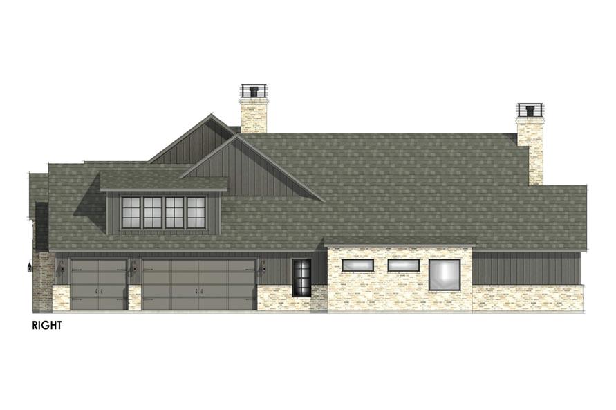 Home Plan Right Elevation of this 4-Bedroom,4032 Sq Ft Plan -220-1012