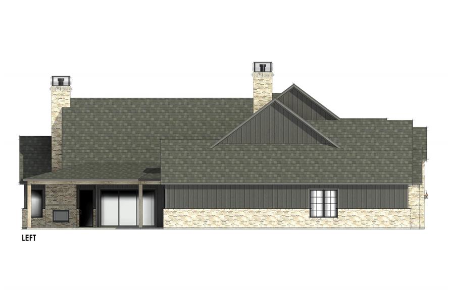 Home Plan Left Elevation of this 4-Bedroom,4032 Sq Ft Plan -220-1012