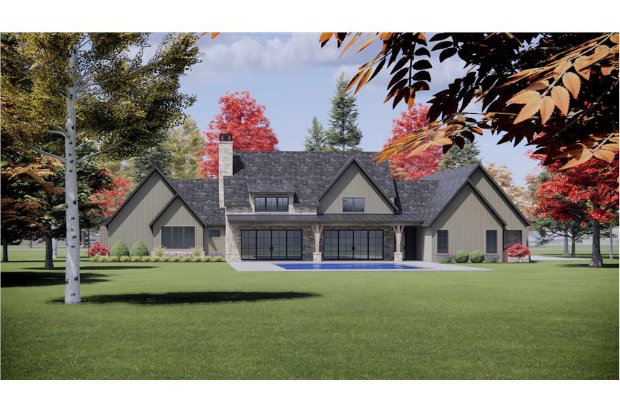 Rear View of this 4-Bedroom,3856 Sq Ft Plan -220-1014