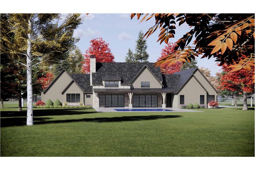 Rear View of this 4-Bedroom,3856 Sq Ft Plan -220-1014