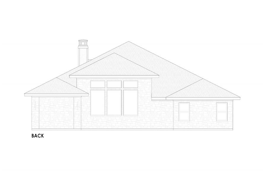 Home Plan Rear Elevation of this 4-Bedroom,2308 Sq Ft Plan -220-1018