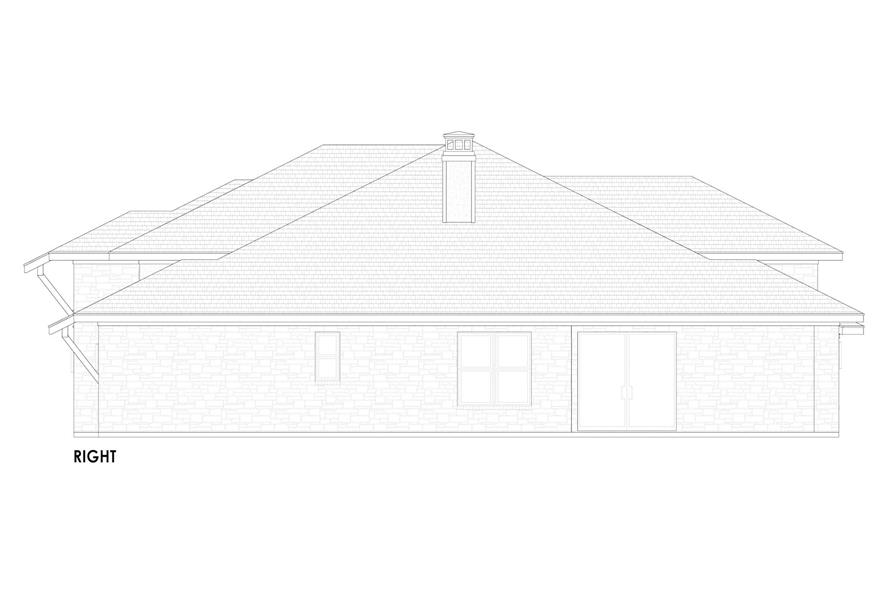 Home Plan Right Elevation of this 4-Bedroom,2308 Sq Ft Plan -220-1018