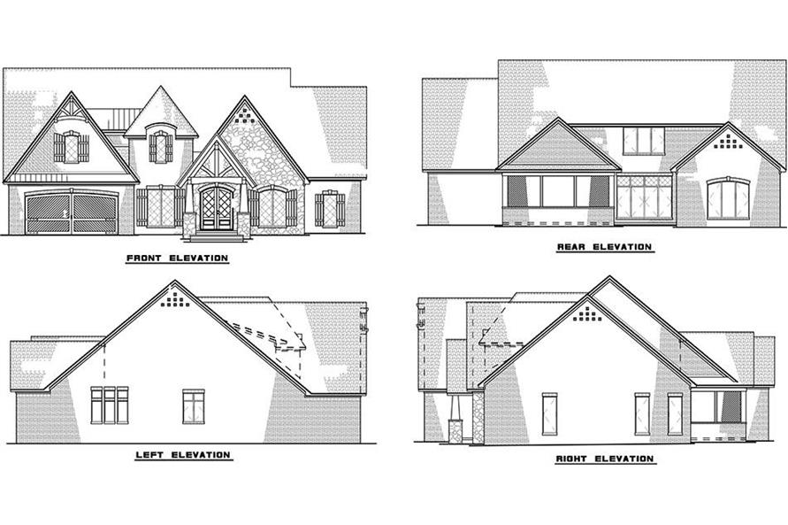 Home Plan Elevations of this 4-Bedroom,2570 Sq Ft Plan -221-1002