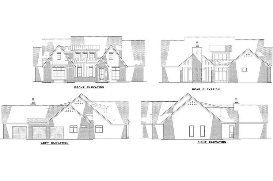 Home Plan Elevations of this 3-Bedroom,2662 Sq Ft Plan -221-1003