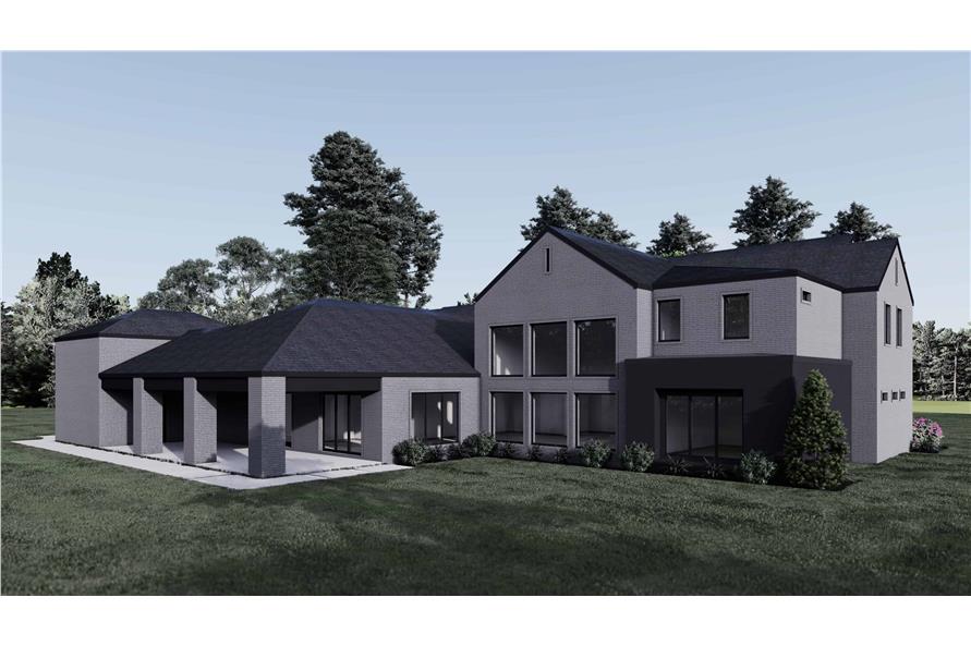 Rear View of this 6-Bedroom,5470 Sq Ft Plan -221-1004