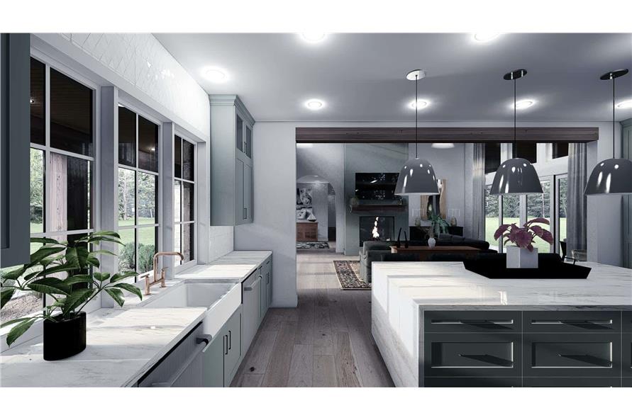 Kitchen: Kitchen Island of this 4-Bedroom,4154 Sq Ft Plan -221-1006