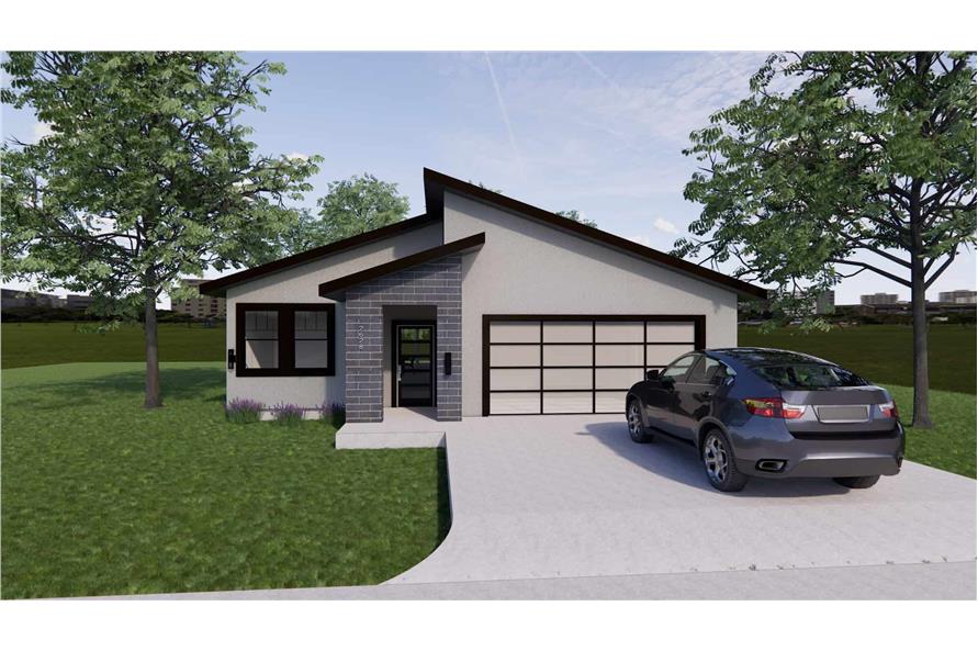 Home Plan Front Elevation of this 4-Bedroom,1573 Sq Ft Plan -223-1012