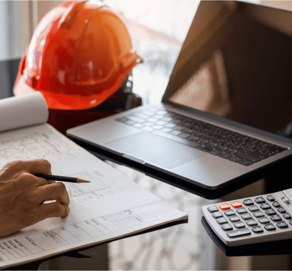 Architectural house plans and Cost-to-Build Estimate Report for a residential construction project