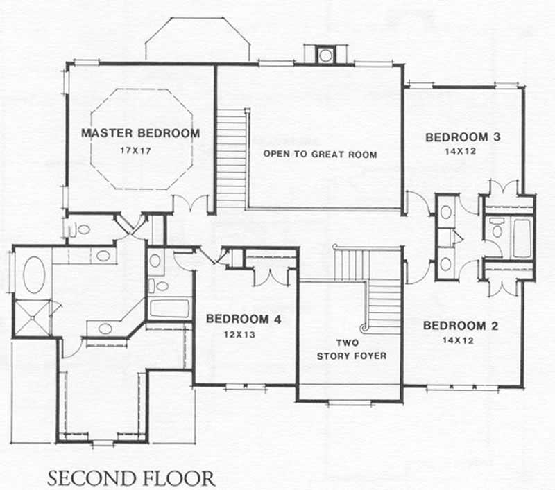 Upper Level Home Plan