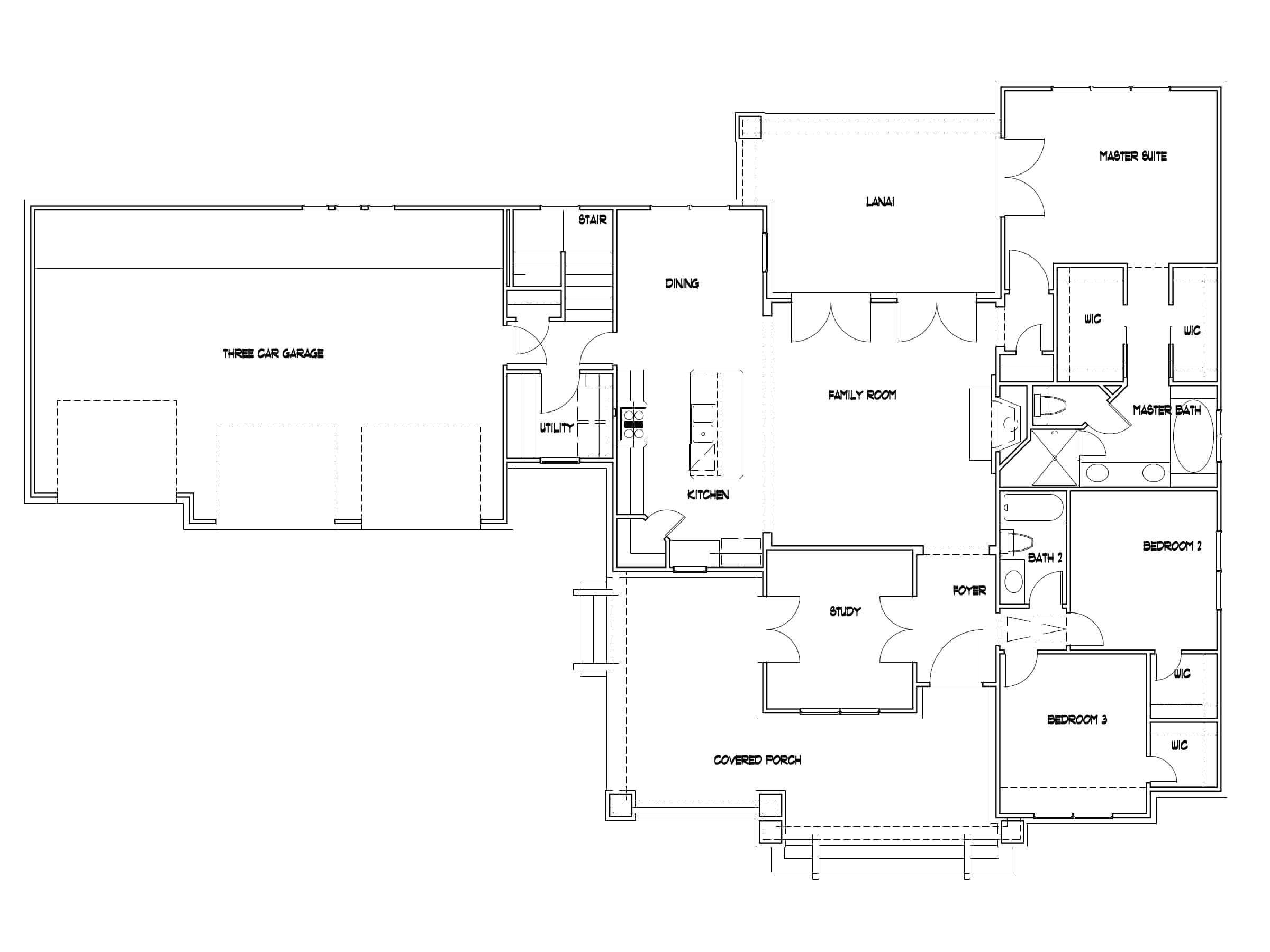 3-Car Garage Option Layout