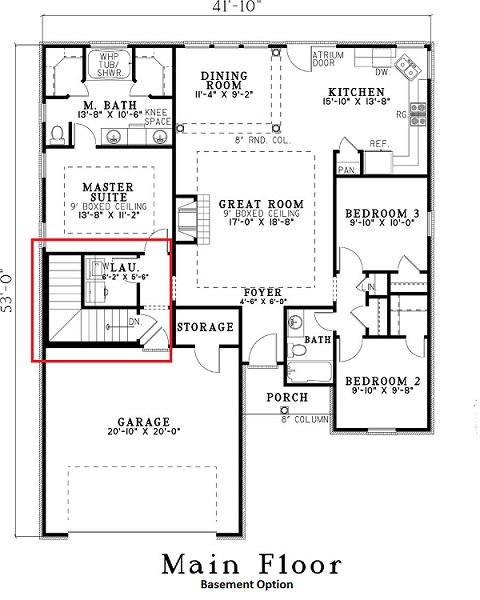 Basement Option Stair Location