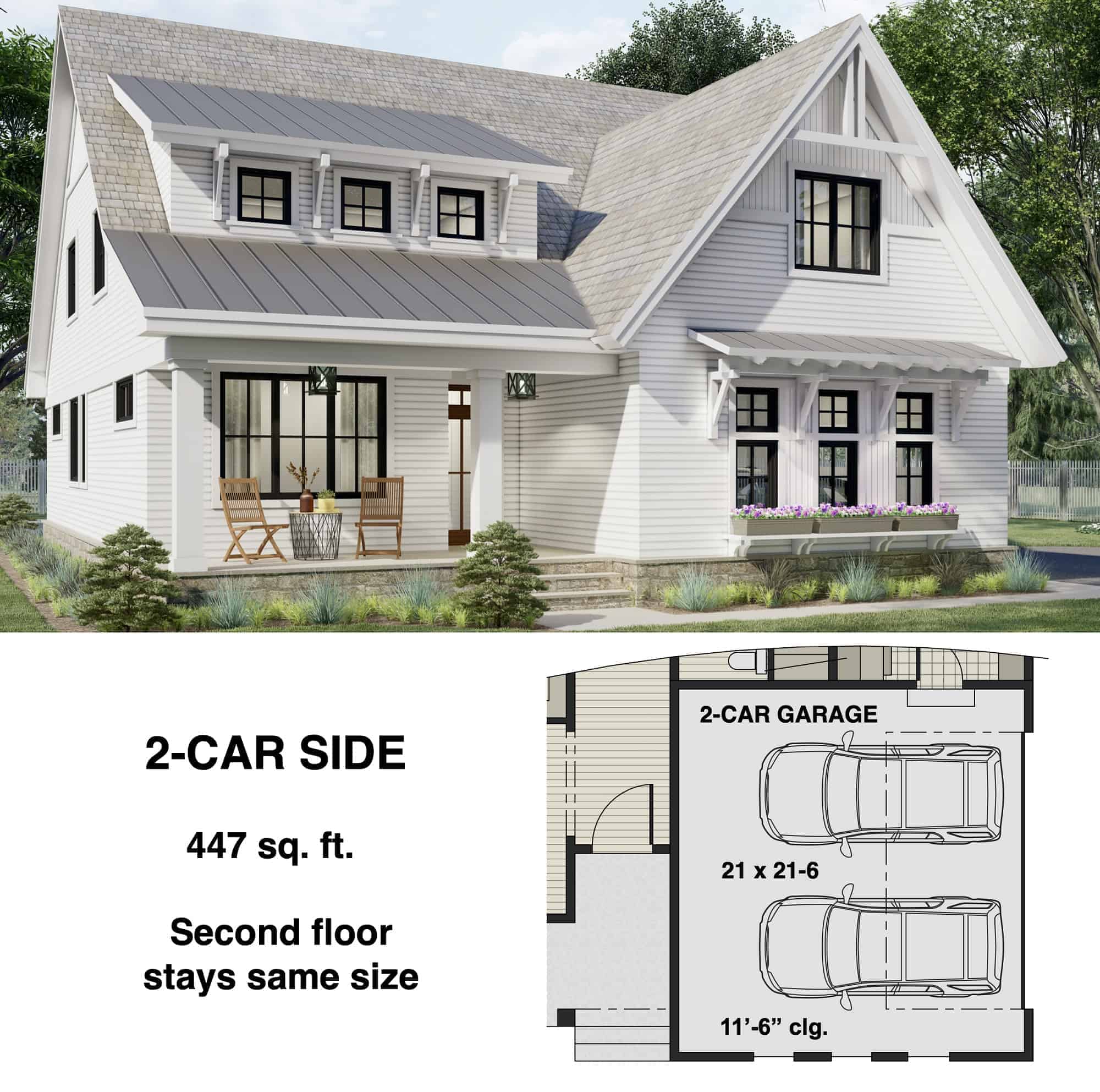 Side Load 2-Car Garage Option Layout